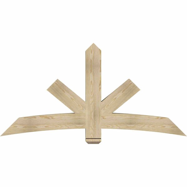 Ekena Millwork Alberta Rough Sawn Timber Gable Bracket, Douglas Fir, 72"W x 36"H x 6"D x 6"F, 12/12 Pitch GBW072X36X0606ALB00RDF - main